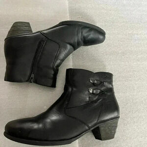 [EU41/US9.5] Rieker Black Leather and Wool insole  Ankle Boots